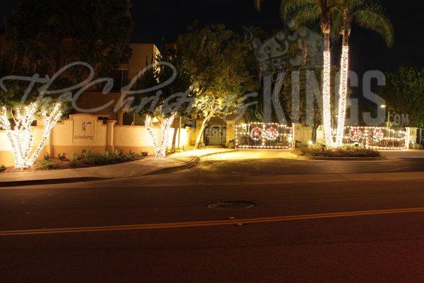 HOA gated community entrances, monument signs and tress all services provided by The Christmas Kings