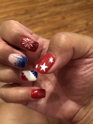 4th of July nail art is on point at this salon!!! My nail artist was Ivy and clearly she is AMAZING!!!