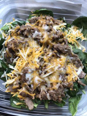 Steak and cheese salad