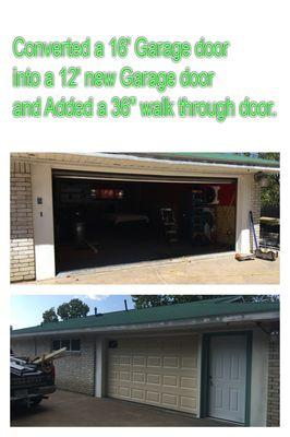 New Garage Door & Walk Through Door.