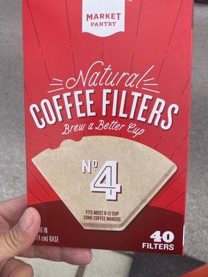 I needed Coffee filters