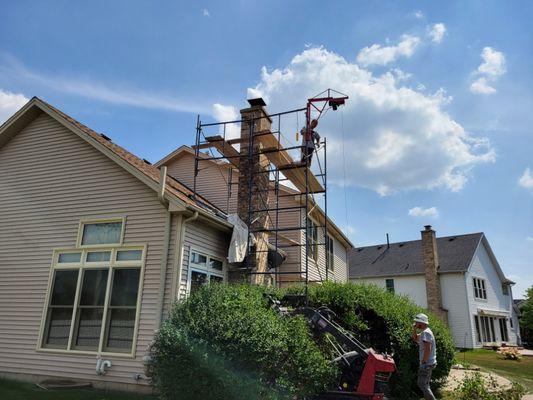 Fireplace chimney.