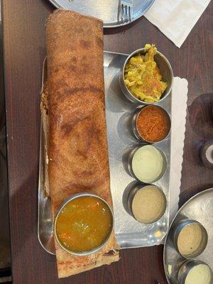 Dosa - Mysore Masala Dosa / Spicy Mysore-Style Crepe with Potato Filling