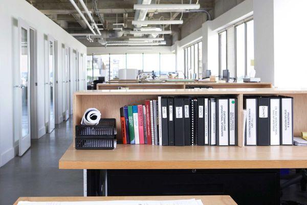 Jeff Foster's desk and view of the office