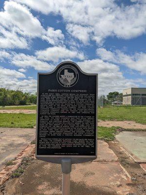 Paris Cotton Compress Historical Marker