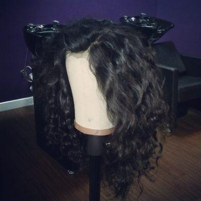 Custom made wig designed with lace closure. 14" Cambodian hair used. Made by Angel 330-974-6759 @thats_sew_angel