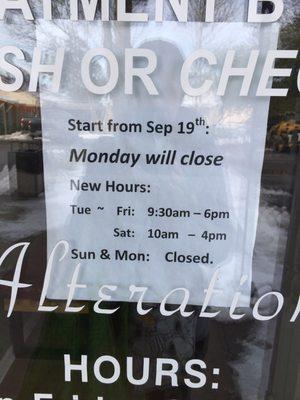 NEW Hours