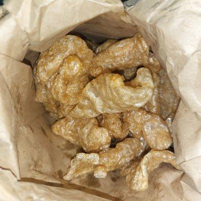 Fresh - freaking - pork rinds for only $1- freaking - .75!. Impressive.