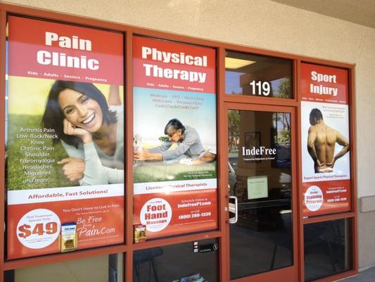 Front of our office. Pain Relief, Physical Therapy, Sports Injury