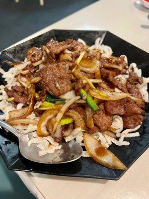 Mongolian beef. Very tasty!