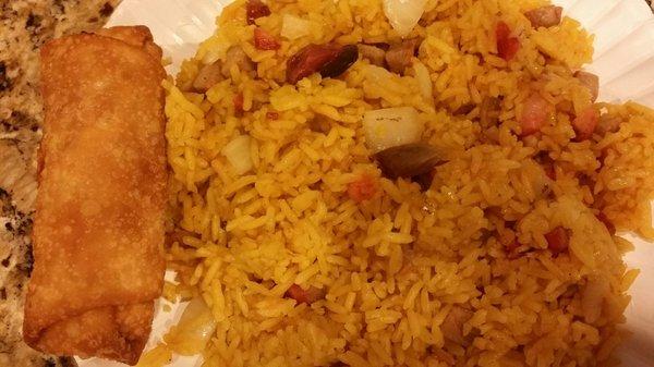 Pork Fried Rice and egg roll