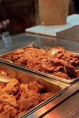 Fresh barbacoa (beef cheek meat), the ladies load up the tacos with a generous portion! Super flavorful, juicy, and tender.