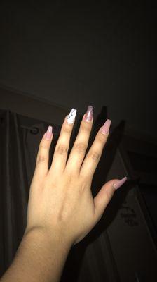 Don't trust new nail tech people with short nails but 9 nails, did great. Love them