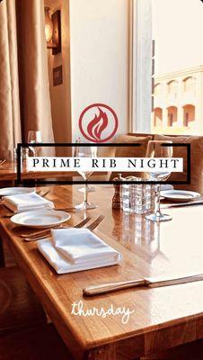 Prime Rib Night every Thursday