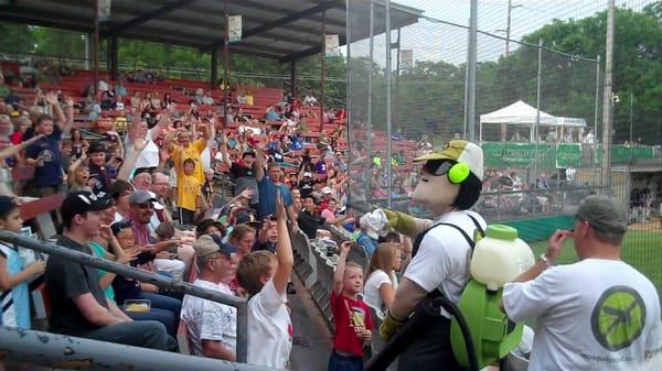 Dread Skeeter at a Rochester Honkers Mascot Olympics Game