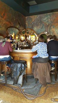 Bar room with beautiful mural