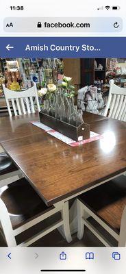 Our table displayed in the store