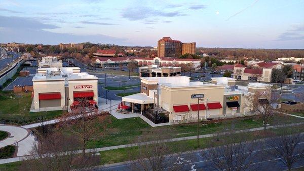 Shoppes At University Place from the top of the nearby parking deck