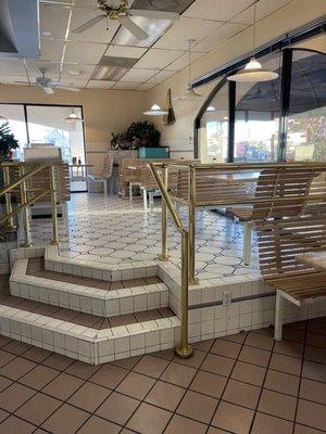 Seating area in the middle of the restaurant