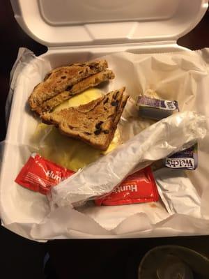 Philly Cheesesteak Omelette with hashbrowns and raisin toast!