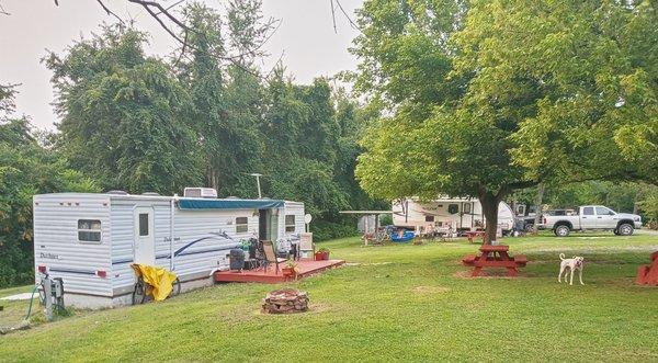 Along with being a beautiful Campground they are pet friendly as well. Plenty of shade  and room for your pet companion..