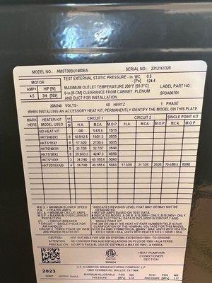 Heat pump label - '23