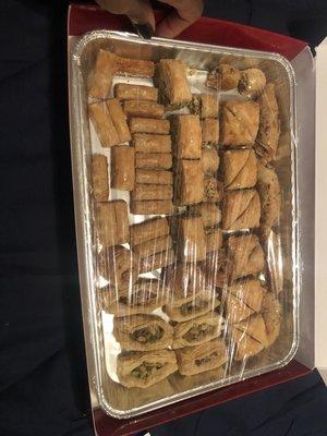 Baklava Assorted Mix Tray without box. Saran wrapped for freshness