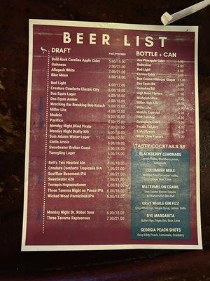 Beer list