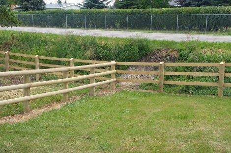 3 rail half-round fencing.