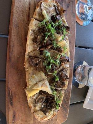 Mushroom flatbread appetizer