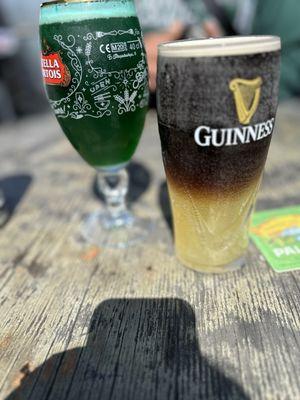 Green beer & a Snakebite