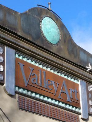 The revamped facade for Valley Art of stainless, copper, brass and mild steel.