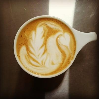 Tasty and beautifully presented lattes using Intelligentsia Black Cat Project espresso