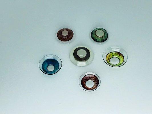 Clear Pupil prescription Iris painted Scleral Lens for cosmetic or to cover Iris defects.