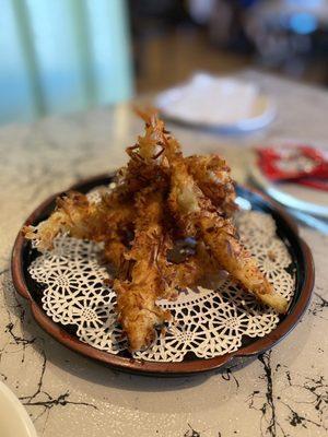 Coconut shrimp tempura