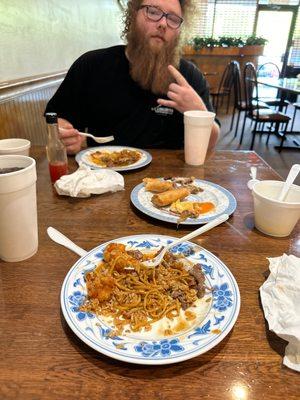 Son and I enjoying this new Chinese restaurant!  Food is excellent and great customer service!