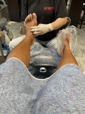 Great massage with the athlete pedicure