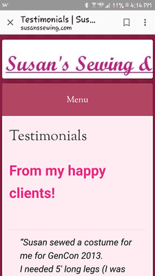 Testimonials from her "happy" clients Go to her Facebook page, she doesn't give the option of a review.  That should speak volumes!