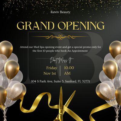 Grand opening announcement