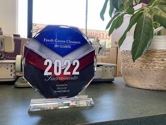 won award, 2022 Best cleaners Sacramento area