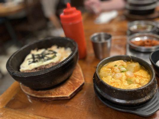 Beef Bibimbap & Dumpling Soon Tofu Combo