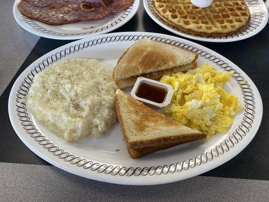 Grits were thick and good the way I like them