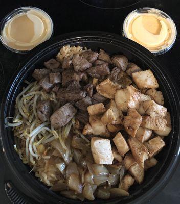 Chicken Steak Bowl with Yum Yum Sauce