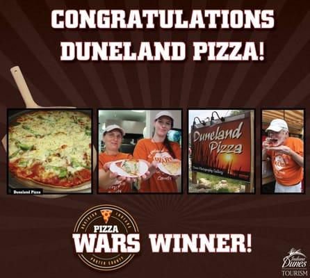 We were voted #1 in the Porter County BEST TASTING PIZZA contest in 2015