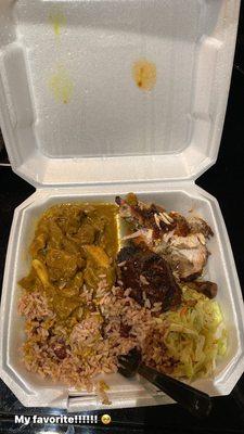 Curry Goat and Jerk Chicken (large)