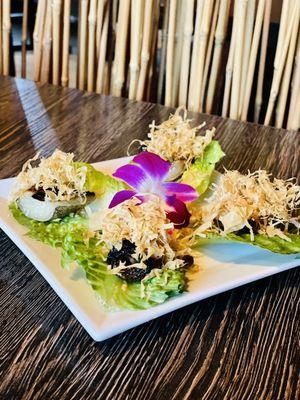 Black cod lettuce wrap