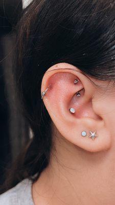 Rook piercing done by Marc