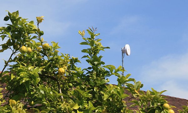 Sail rooftoop antenna is about the size of a dinner plate