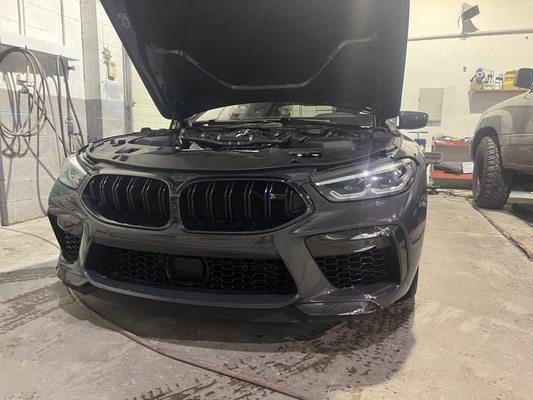 2023 BMW M8 front bumper impact