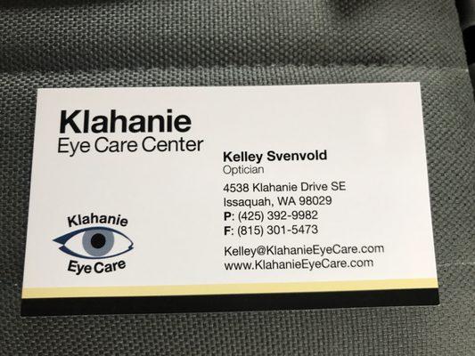 Issaquah, Washington - Klahanie Eye Care - This Optician is very helpful, professional & kind while helping me with my glasses.